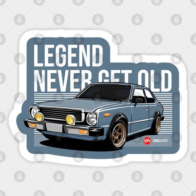 Toyota Corolla E31 Classic JDM Car Sticker by ninetiescustoms